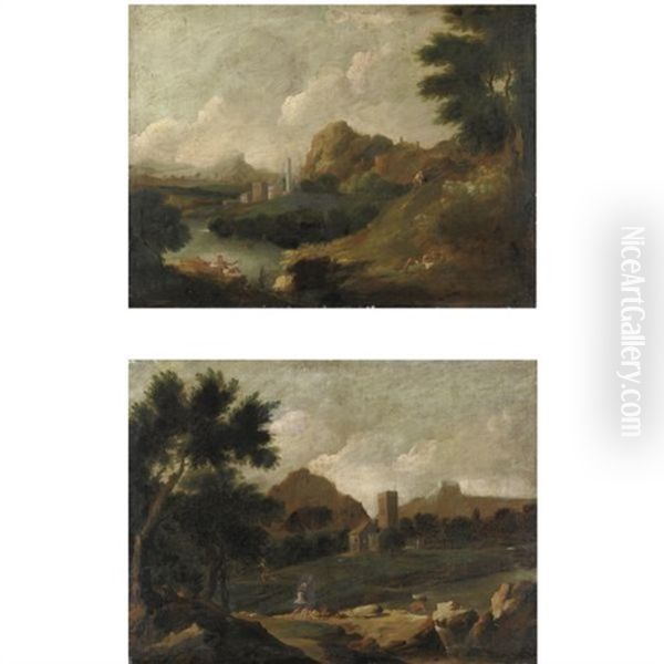 Paesaggi Con Viandanti E Pescatori (pair) - view 1
