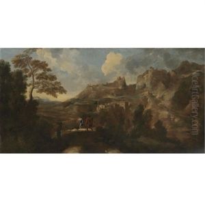 Southern Landscape With Figures On A Path by Gaspard Dughet