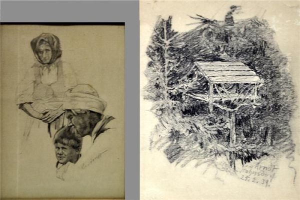 Landschaften Und Figurenstudie. - view 1