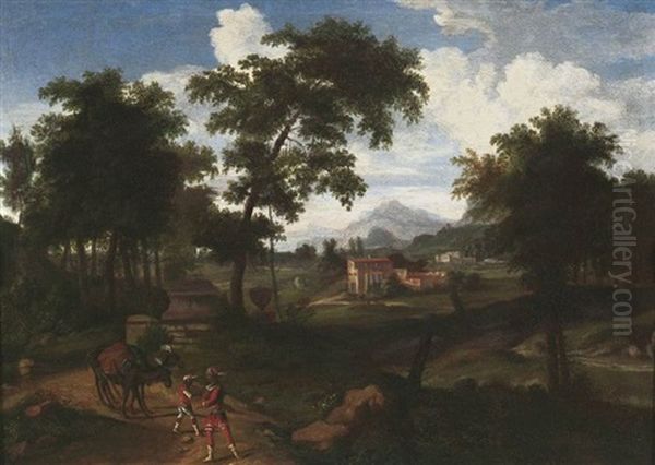 Weite Sudlandische Landschaft Mit Dorfern Und Antiken Ruinen - view 1