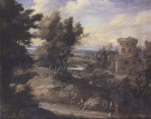 Vue De Fantaisie De La Campagne Romaine Animee De Personnages