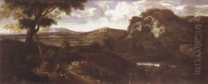 Moine Meditant Dans Un Paysage Classique by Gaspard Dughet