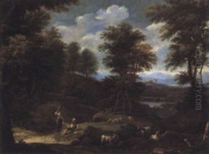 Ideale Landschaft Mit Hirten Und Herde by Gaspard Dughet