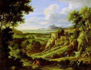 Romische Landschaft Mit Einem Wasserfall