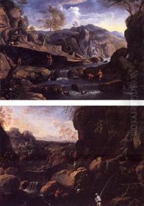 Paisaje Italiano Con Cascada by Gaspard Dughet