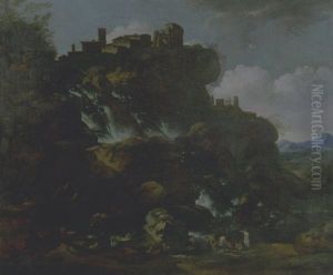 Il Tiempo Di Vesta A Tivoli by Gaspard Dughet