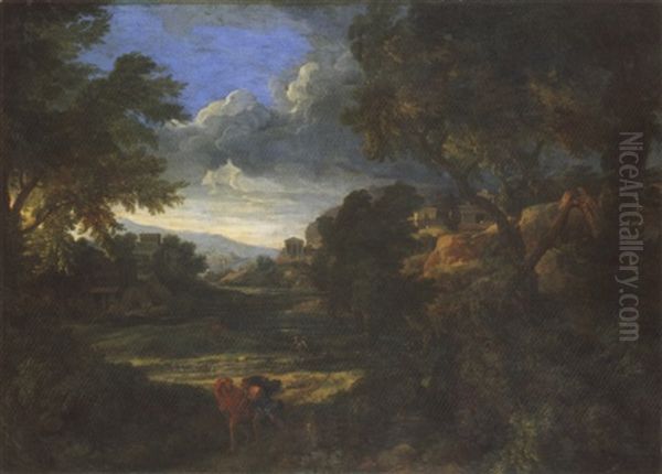 A Classical Landscape With Figures On A Path - view 1