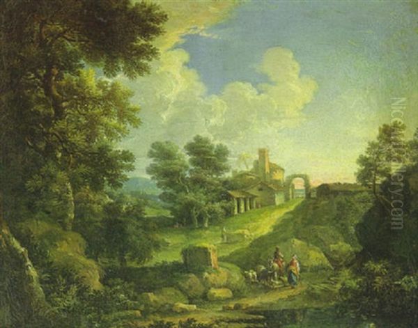 Italienische Landschaft Mit Hirtenpaar - view 1