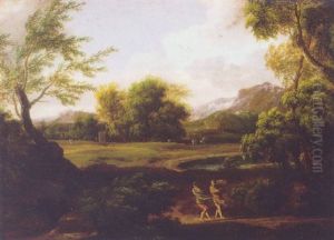 Travelers In A Landscape by Gaspard Dughet