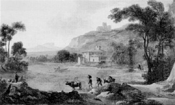 Travellers In An Italianate Landscape - view 1