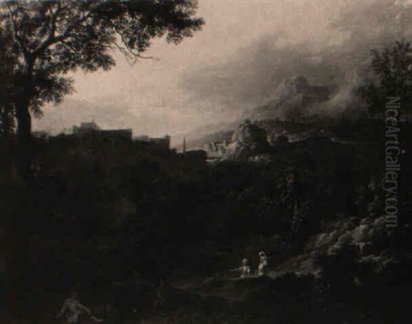 Sudliche Landschaft Mit Einer Stadt - view 1