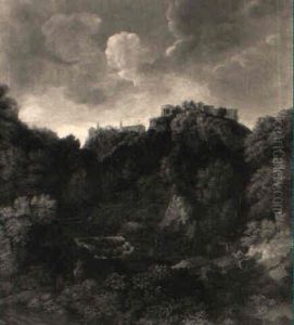 Blick Auf Tivoli Mit Dem Sibyllentempel by Gaspard Dughet