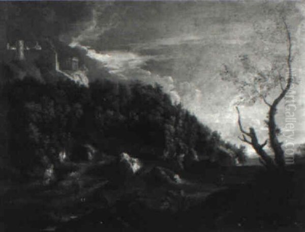 Italianate Landscape With Figures And A Castle - view 1
