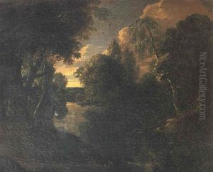 Paisaje Con Lago Y Arboles