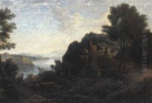 River Landscapes With Towns In The Roman Campagna by Gaspard Dughet