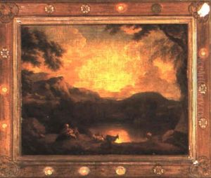 Italianate Landscape With Figures Resting Near A Lake