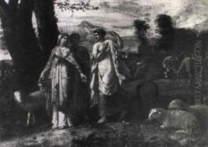 Muses In An Arcadian Landscape by Gaspard Dughet
