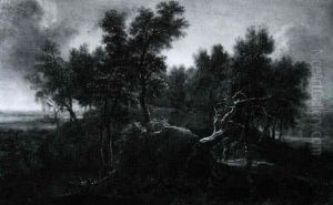 Waldlandschaft Mit Figuren by Gaspard Dughet