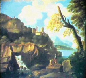 Paesaggio Lacustre Con Figure