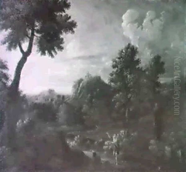 Paesaggio Collinare Con Due Astanti - view 1