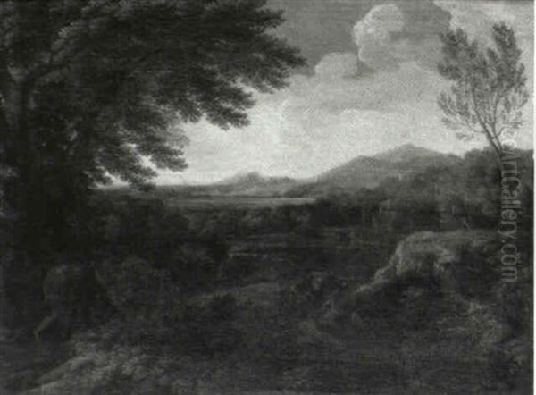 Italianate Landscape With A Figure On A Road - view 1