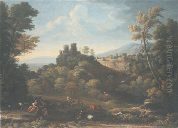 Italianate Landscape With Pastoral Figures - view 1