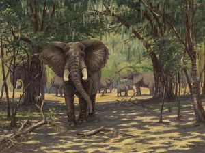 Elephants In Kenya by Arthur Radclyffe Dugmore