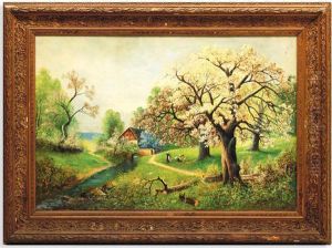 Paisaje Campirano (alimentando Gallinas) by Alwin Arnegger