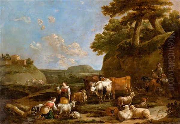 Italienische Landschaft Mit Hirten - view 1