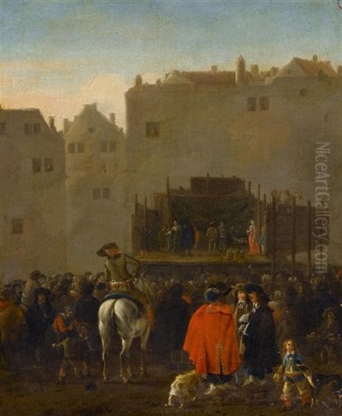 Commedia Dell'arte Auf Einem Marktplatz - view 1
