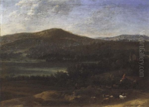 An Extensive Landscape With Shepherds - view 1