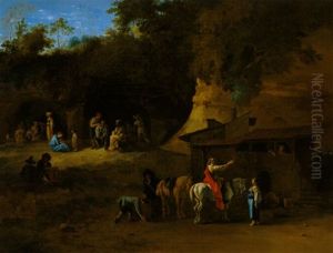 Der Willkommentrunk, Rastende Reiter Vor Einem Bauernhaus