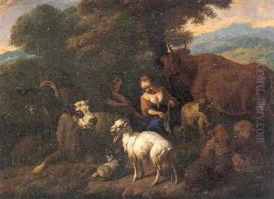 Repos Des Bergers Dans La Campagne