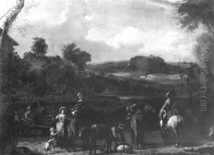 Travelers Departing A Tavern by Karel Dujardin