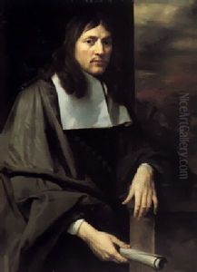 Portrait Of A Gentleman, Half Length Holding A Scroll, With A Wooded Landscape Beyond