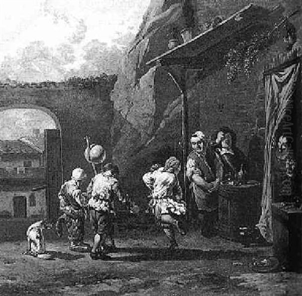 Peasants Dancing Outside A Tavern - view 1