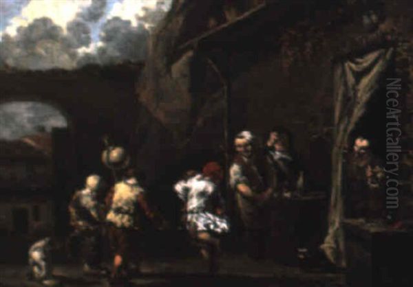 Jeux D'enfants Devant Une Auberge - view 1