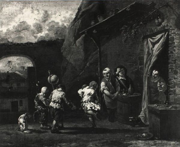 Figures Outside A Tavern - view 1