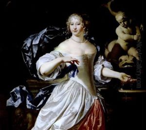 Portrait D'une Jeune Femme Pres D'une Fontaine