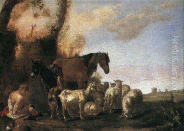 Landskap Med Herde Och Boskap - view 1