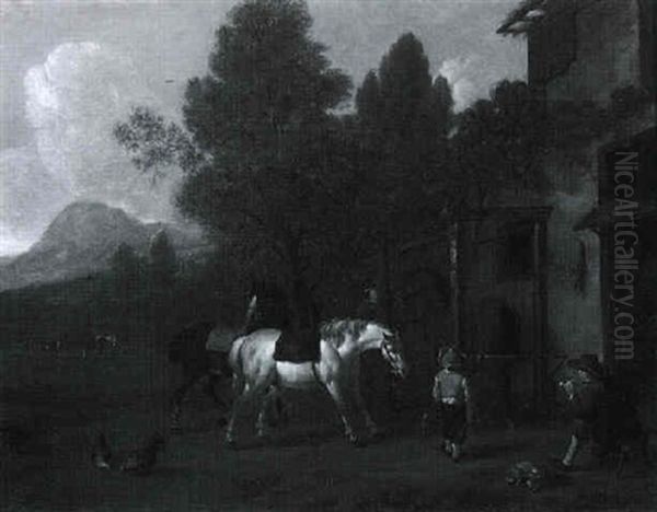 Pferde Vor Der Hufschmiede - view 1