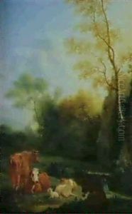 Paysage Bucolique Avec Vaches, Moutons Et Petit Ane by Karel Dujardin