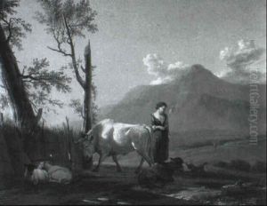 Jeune Bergere Et Son Troupeau Jeune Bergere Et Son Troupeau