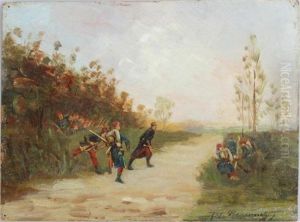 French Troops From The Franco Prussian War by Henri-Charles-E. Dujardin-Beaumetz