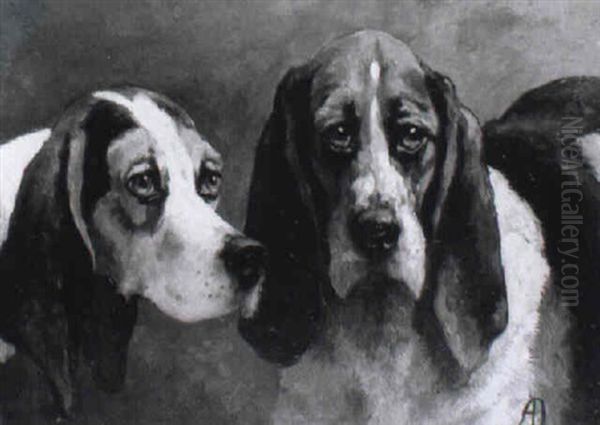 Two Bloodhounds - view 1