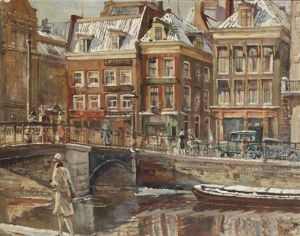A View Of The Rokin, Amsterdam by Erasmus Bernhard Van Dulmen Krumpelman