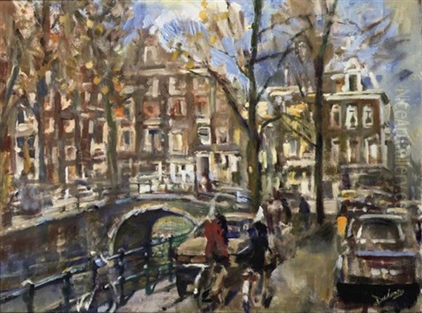 Traffic On A Dutch Canal - view 1