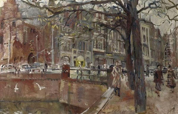 A Busy Day At De Plaats, With The Gevangenpoort On The Left, The Hague - view 1