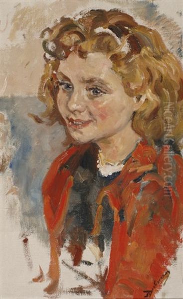 Portrait Of A Girl Wearing A Red Jacket - view 1