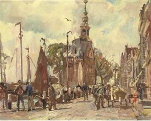 The Harbour Of Hoorn by Erasmus Bernhard Van Dulmen Krumpelman